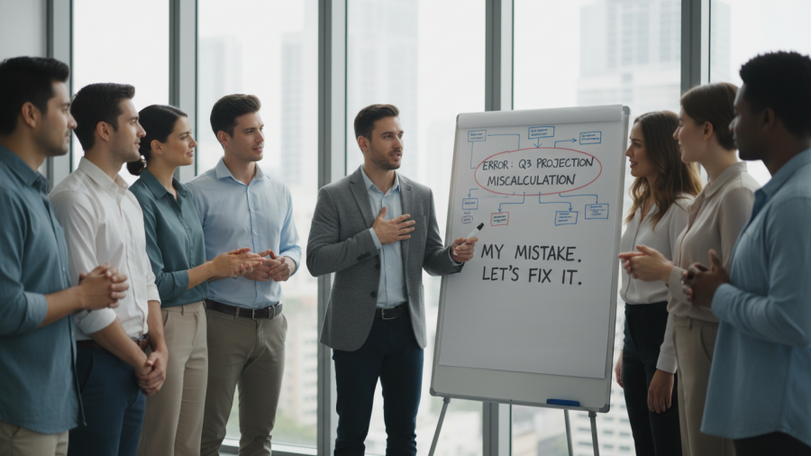 Leadership skills shine as leaders own their mistakes with emotional intelligence.