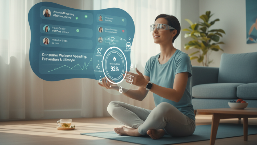 Exploring recovery wellness in spas through wearable tech and apps.