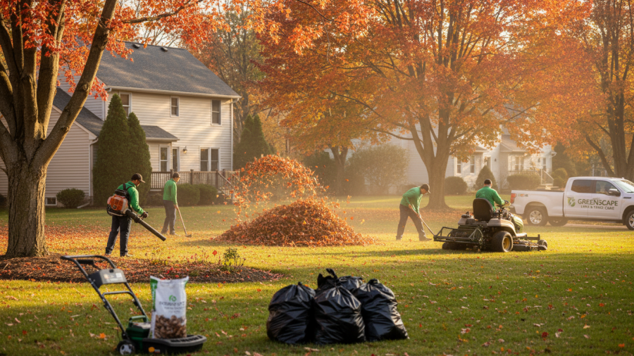 Seasonal yard cleanup as part of full lawn care services in Sacramento