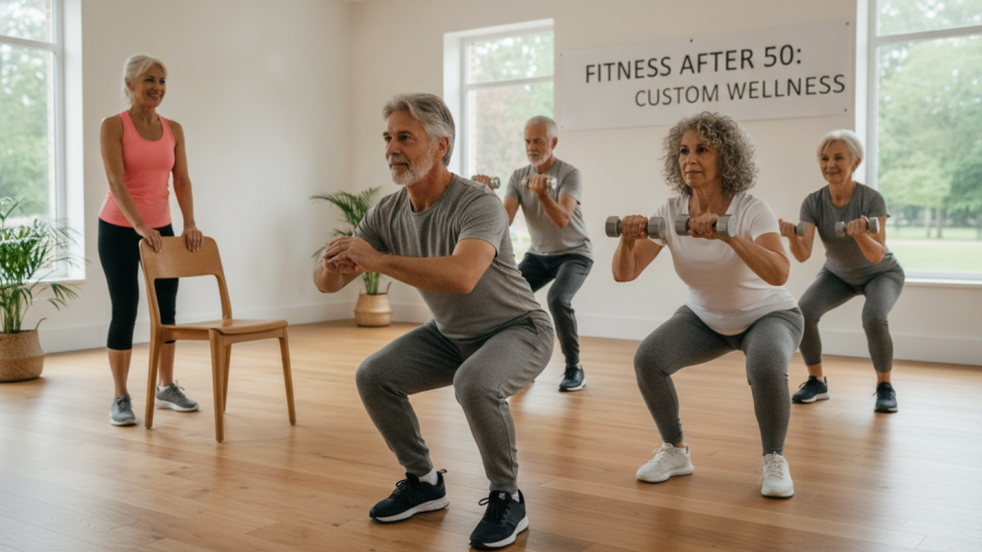Custom wellness fitness coaching in Sacramento for adults over 50 without resistance bands.