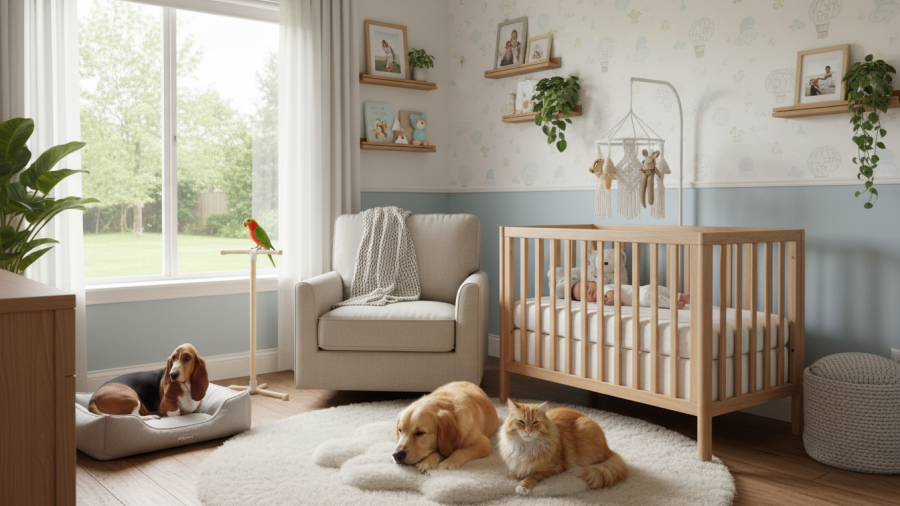 Safe pest control for kids and pets in a nursery with family pets.