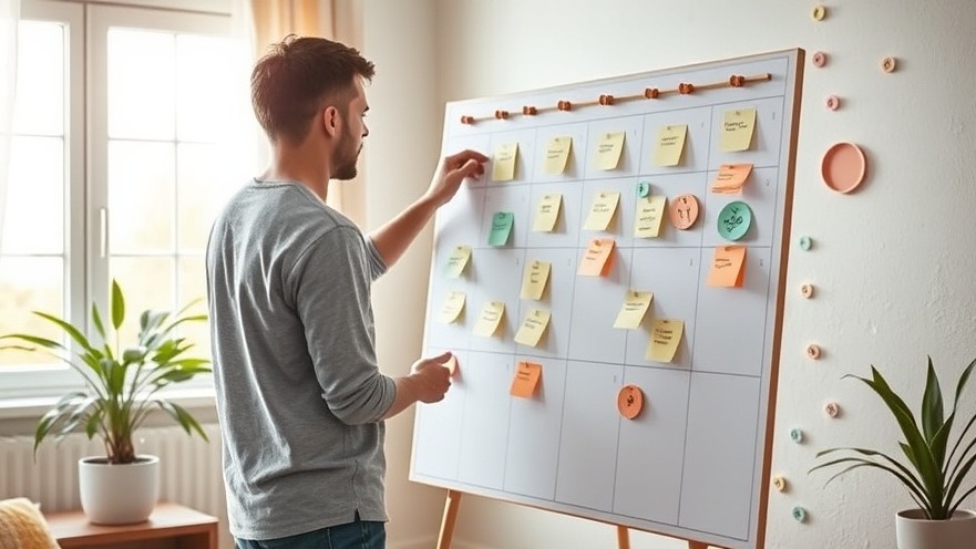 Person pinning realistic health goals on a bulletin board, inspiring progress.