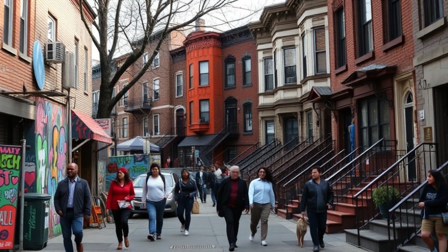 A vibrant street scene in Hollis, Queens, showcasing community and leadership lessons for spa owners.