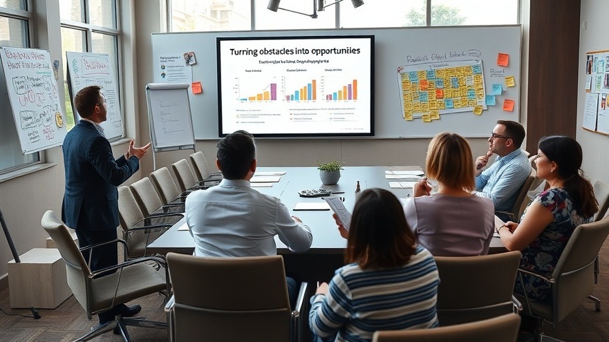 a spa conference room where owners and managers are actively participating in a workshop focused on turning obstacles into opportunities. 