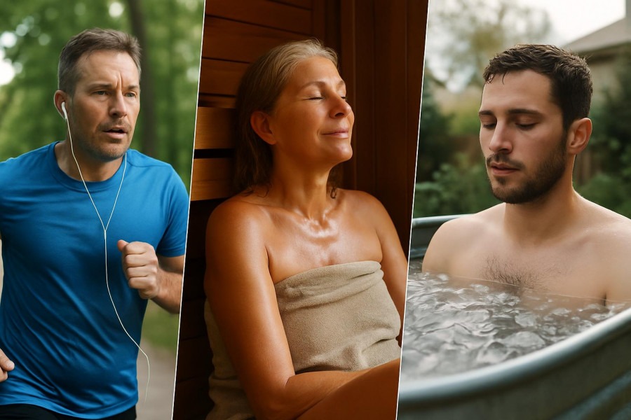 Exploring health benefits of sauna and cold exposure for longevity and wellness.