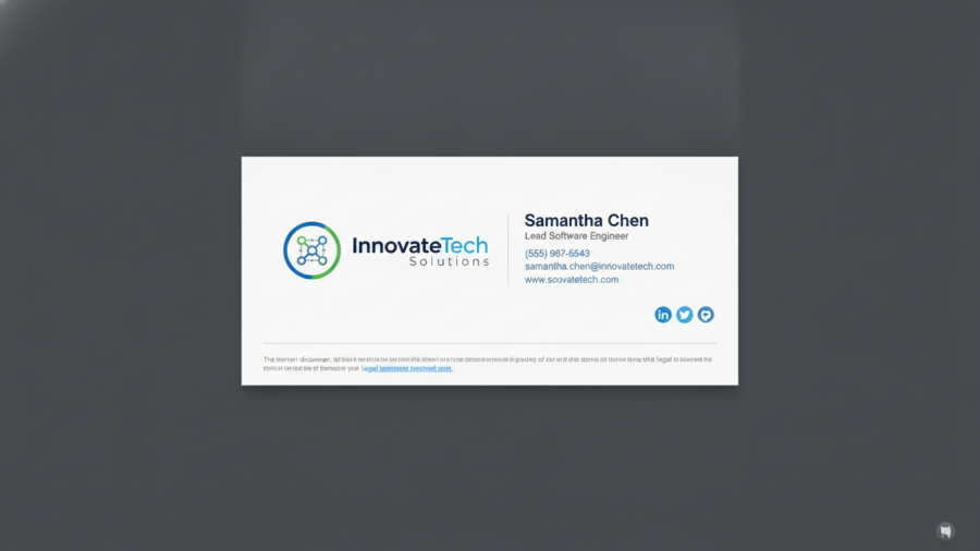Example of a professional email signature showcasing best practices in email branding.