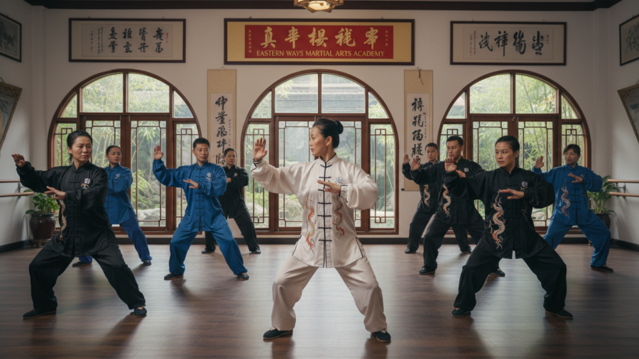 Tai chi instructor teaching yang style tai chi for stress relief in Sacramento.