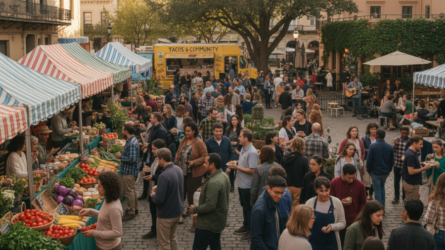 Sustainable dining in Sacramento showcasing local ingredients in a vibrant community setting.