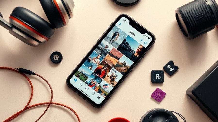 Smartphone showing media thumbnails, highlighting Instagram engagement times and optimal posting schedules.
