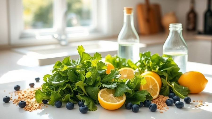 Fresh produce on a clean kitchen counter, highlighting body benefits of fasting.