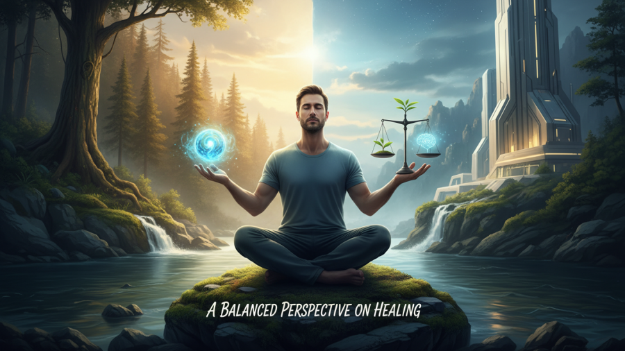 Man practicing somatic exercises for nervous system regulation in a tranquil setting.