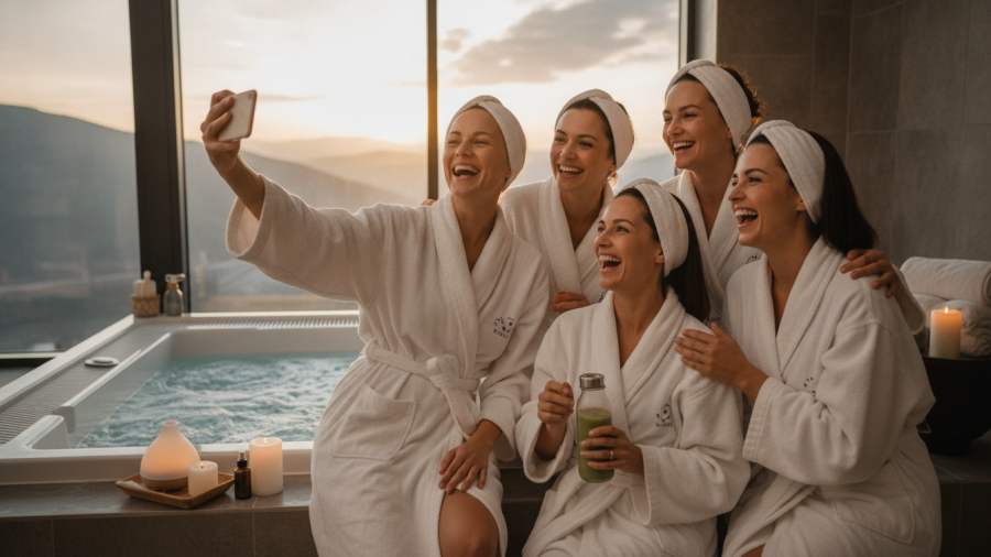 Self-care experiences perfect for social sharing in influencer marketing for day spas.