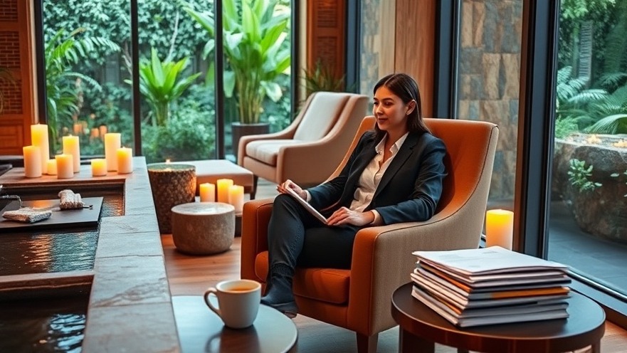 Entrepreneurial mindset in a serene spa, fostering business growth strategies.