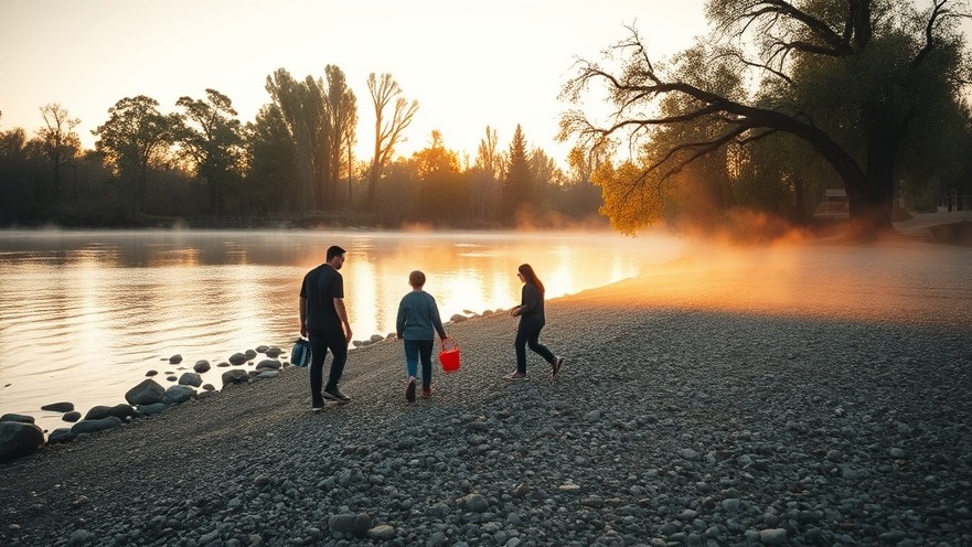 A serene view of Sailor Park in Fair Oaks at sunrise, showcasing family-friendly gold panning.