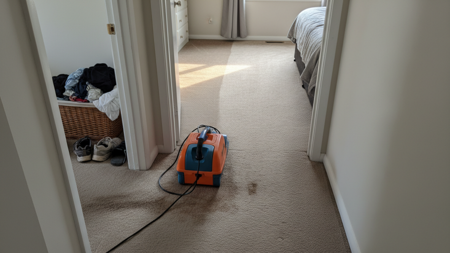 Comparison of DIY vs professional carpet cleaning in home setting, highlighting costs in Sacramento.