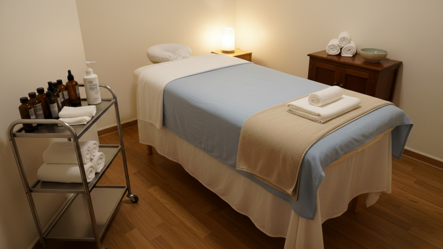 Personalized spa experience in Bellevue with a welcoming treatment room setup.