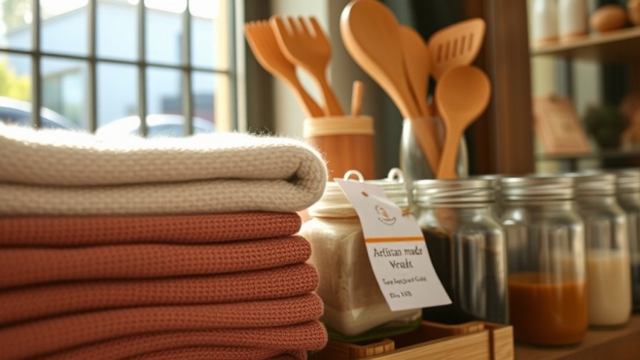 Artisan display of eco-friendly products for sustainable holiday sales.