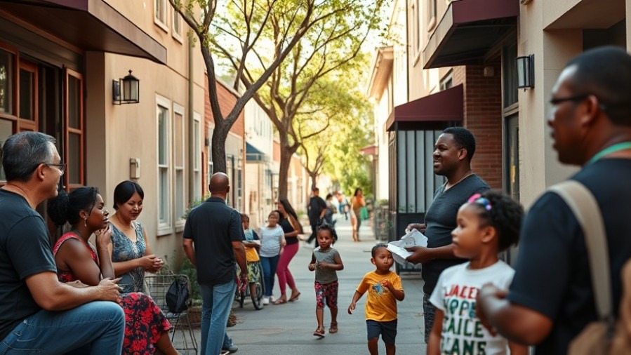 Sacramento neighborhood showcasing emotional resilience and community support through kindness and mindfulness.