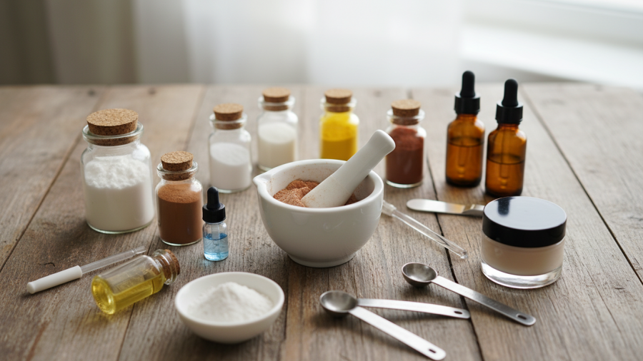 DIY foundation makeup using natural ingredients for eco-friendly beauty.