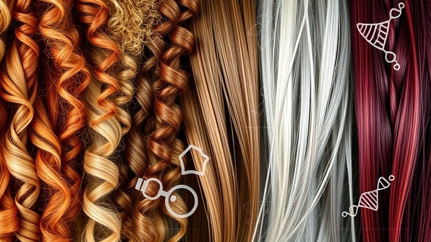 The image presents a close-up view of a diverse range of hair types and textures, artfully arranged to symbolize the unique health insights they can reveal.