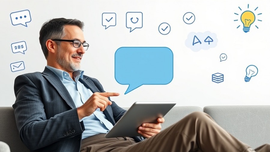 Business owner using AI research automation for seamless communication.