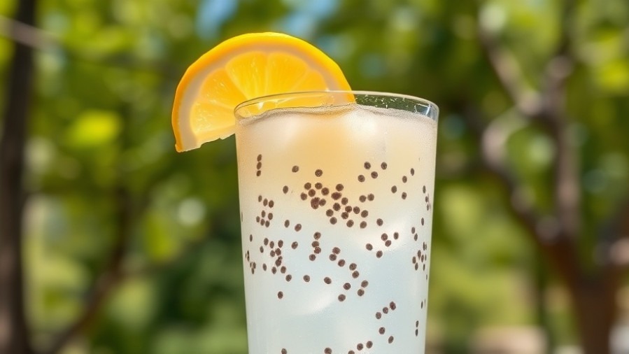 Chilled chia fresca in a glass with lemon, showcasing health benefits of chia seeds.
