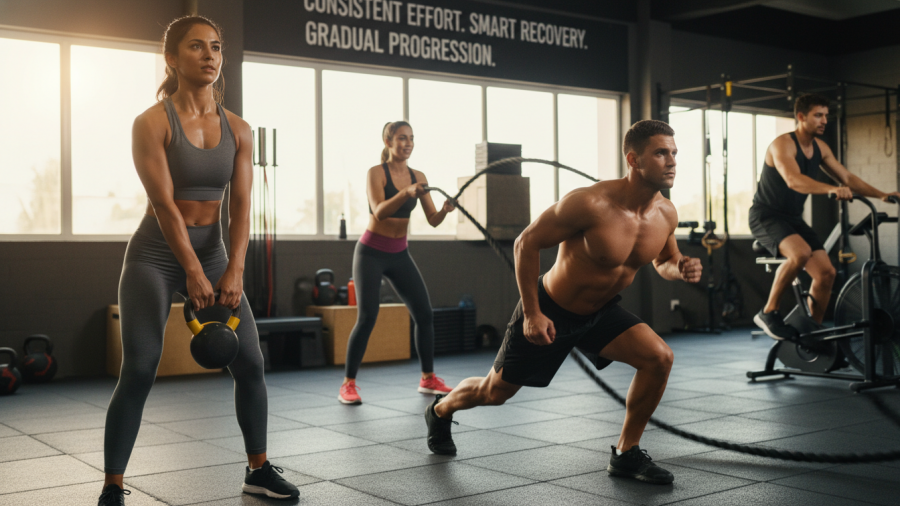 Men and women experiencing HIIT benefits with sustainable workout intensity in Sacramento.