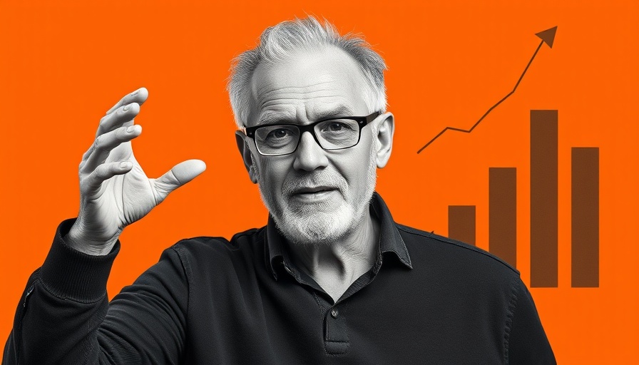 Federal Reserve impact illustrated with monochrome portrait on orange.