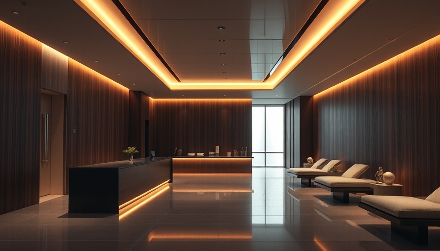 Kohler Remedy Place modern spa reception area with ambient lighting