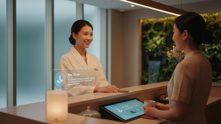 Enhancing spa experience through AI personalization in wellness trends.