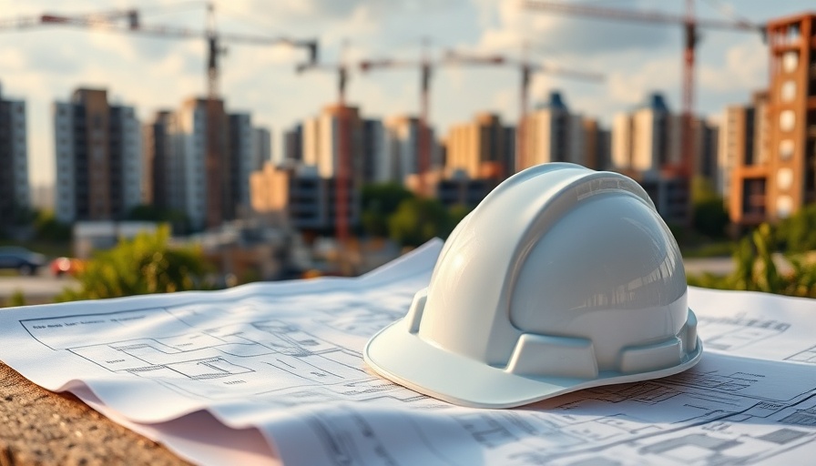 Construction site with hard hat and blueprints, cash flow management