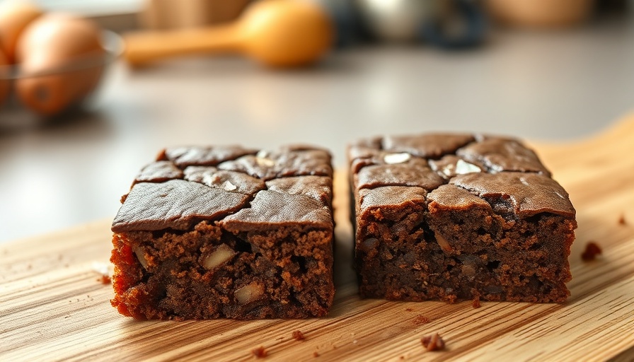 Delicious buckwheat brownies with a cracked top and sea salt.