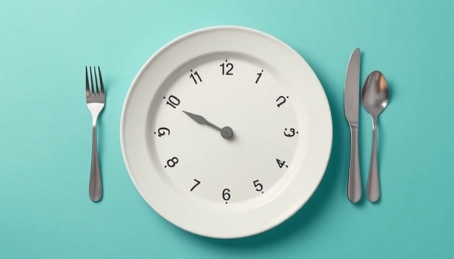 Fasting longevity concept with clock made from plate and cutlery