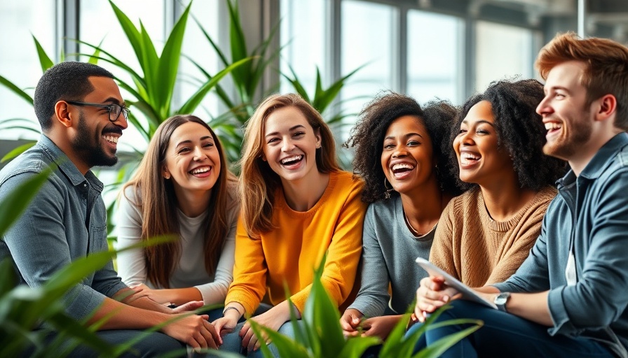Diverse group in a modern office, showcasing emotional intelligence.