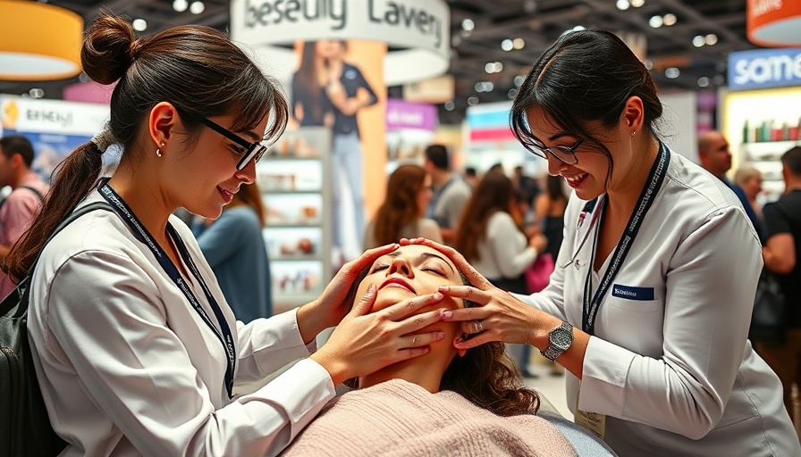 IECSC 2025 beauty expo attendees and professionals at a trade show.