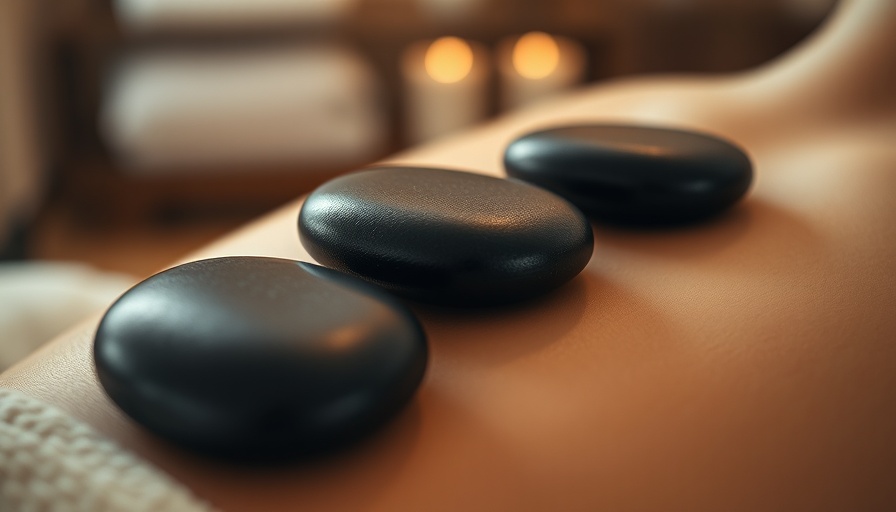 Spa treatments with hot stones on a person's back.