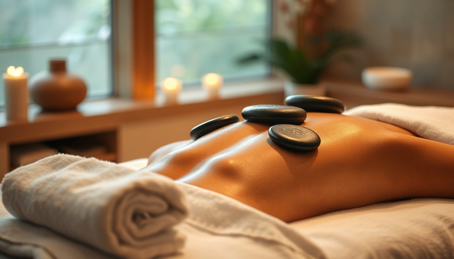 Spa treatments for fatigue featuring hot stone therapy on back.