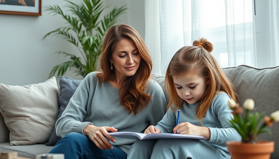 Woman observing girl drawing, showcasing emotional intelligence.