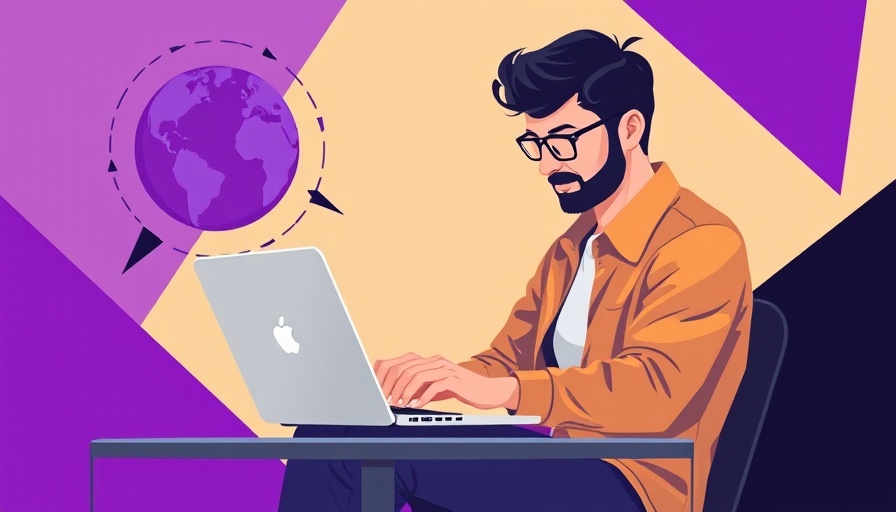 Internet marketing illustration with laptop and globe.