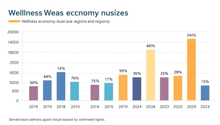 Graph of U.S. Wellness Market economy size comparison 2019 vs 2023.
