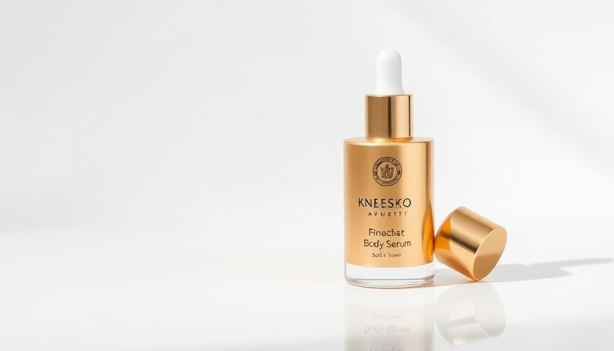 KNESKO Body Serum gold tube with award label on white background.