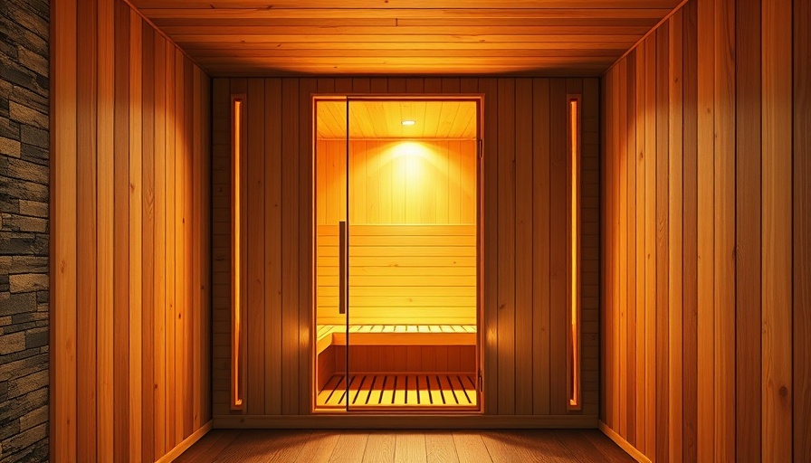 Modern infrared sauna with glass door in luxurious setting