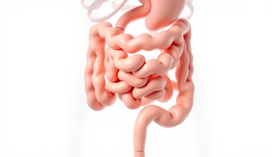 Abstract illustration of human digestive tract related to chronic constipation.