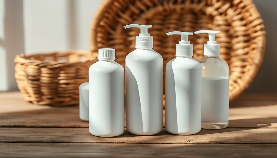 Eco-friendly shampoo and body wash bottles for sustainable e-shopping.