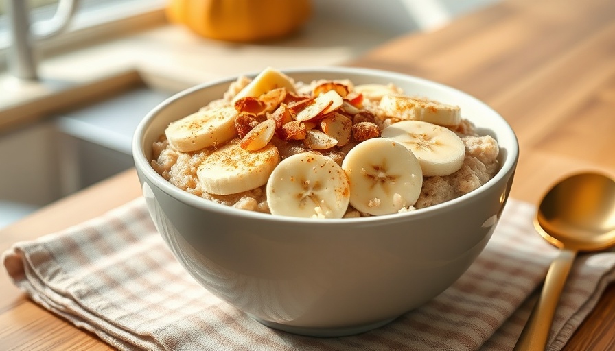 Oatmeal with bananas and almonds, cinnamon for lower blood pressure.