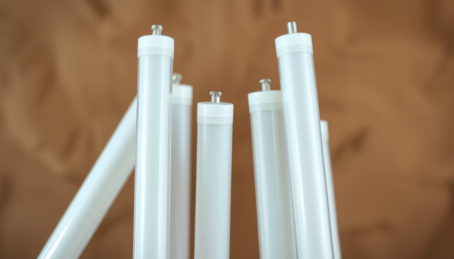 Close-up of fluorescent tubes to recycle safely.