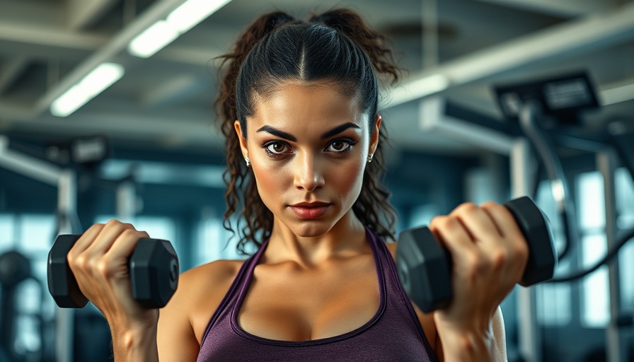 Woman's strength training guide: woman lifting dumbbells in gym.