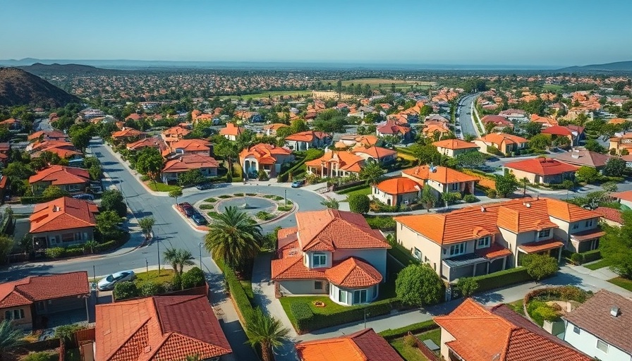 Aerial view of California neighborhood showing why basements are rare.