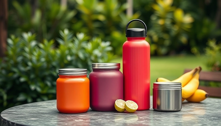 Zero Waste Kit with vibrant insulated containers in nature.