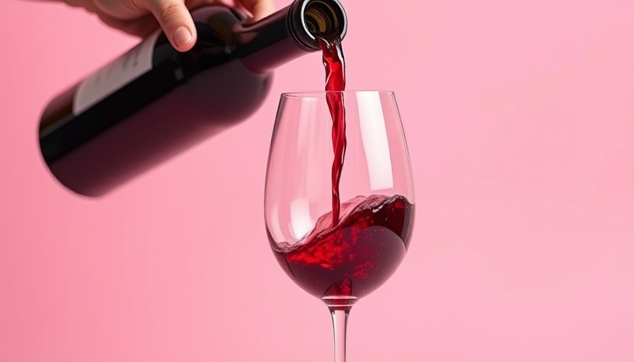 Red wine pouring into glass, highlighting health risks of daily drinking.